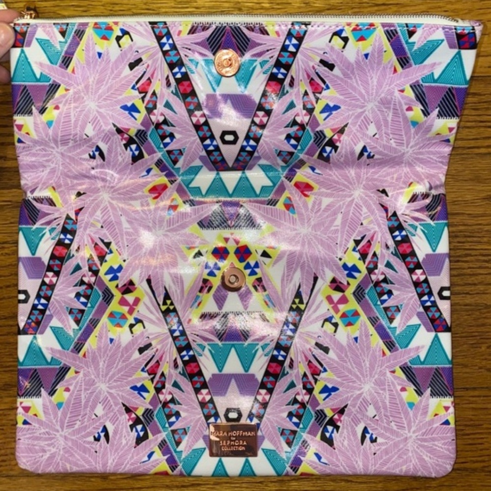 NWOT Mara Hoffman For Sephora Collection Zippered Multicolored Foldover Bag! - Picture 6 of 13